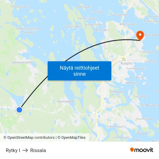 Rytky I to Rissala map