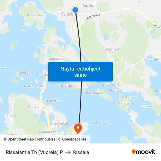 Rissalantie Th (Vuorela) P to Rissala map