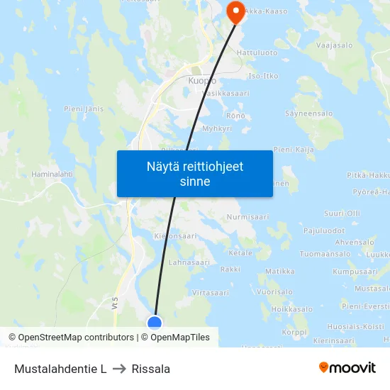 Mustalahdentie L to Rissala map