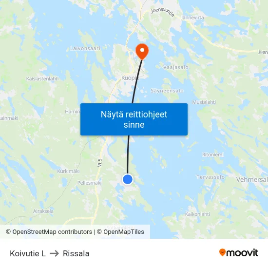 Koivutie L to Rissala map