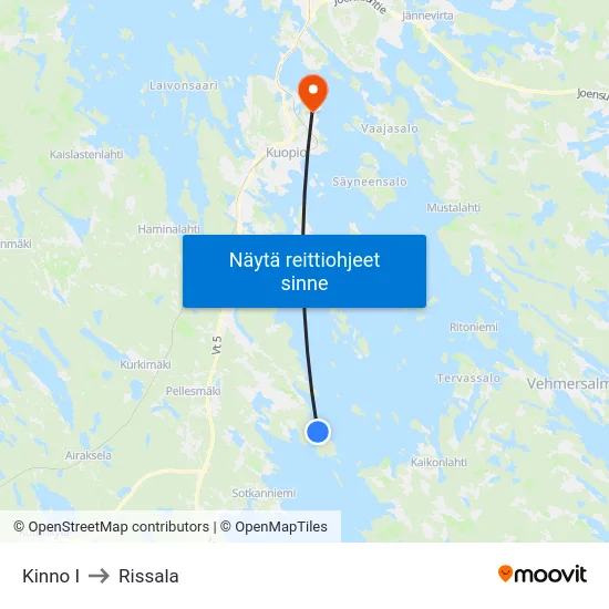 Kinno I to Rissala map