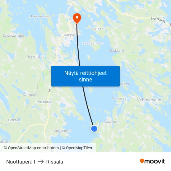 Nuottaperä I to Rissala map