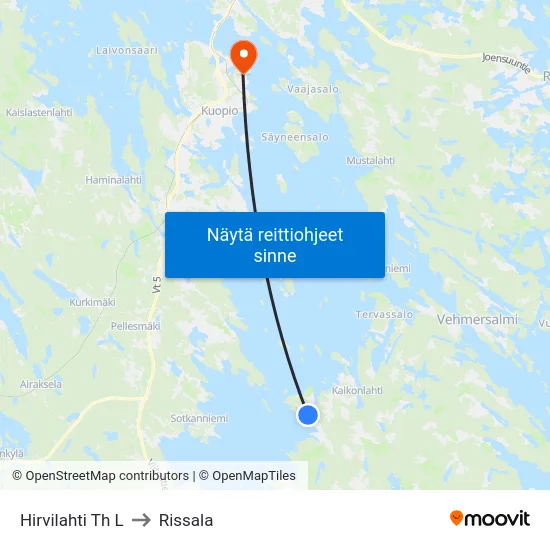 Hirvilahti Th L to Rissala map