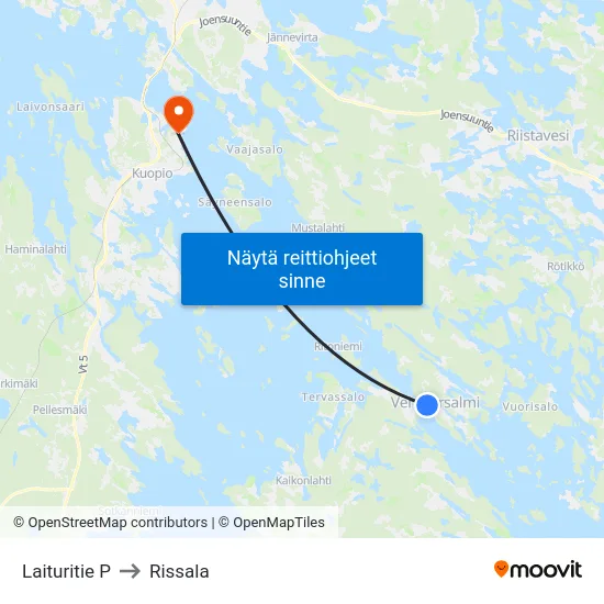 Laituritie P to Rissala map