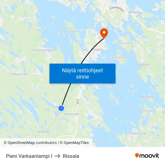 Pieni Varkaanlampi I to Rissala map