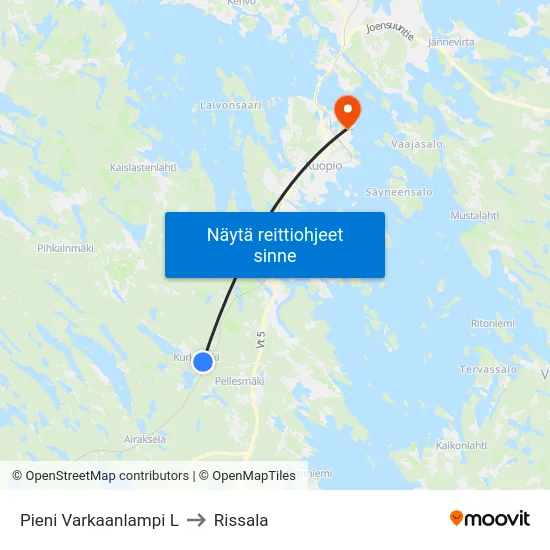 Pieni Varkaanlampi L to Rissala map