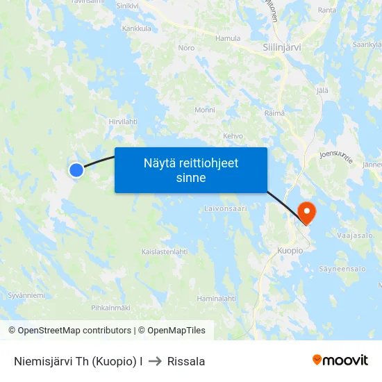 Niemisjärvi Th (Kuopio) I to Rissala map
