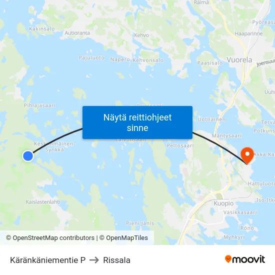 Käränkäniementie P to Rissala map