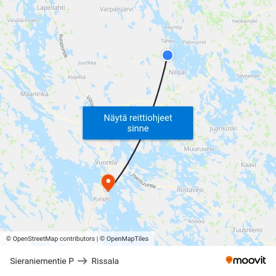 Sieraniementie P to Rissala map