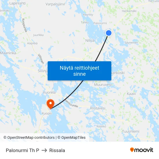 Palonurmi Th P to Rissala map
