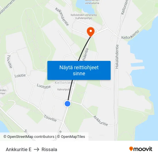 Ankkuritie E to Rissala map