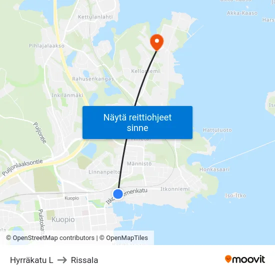 Hyrräkatu L to Rissala map