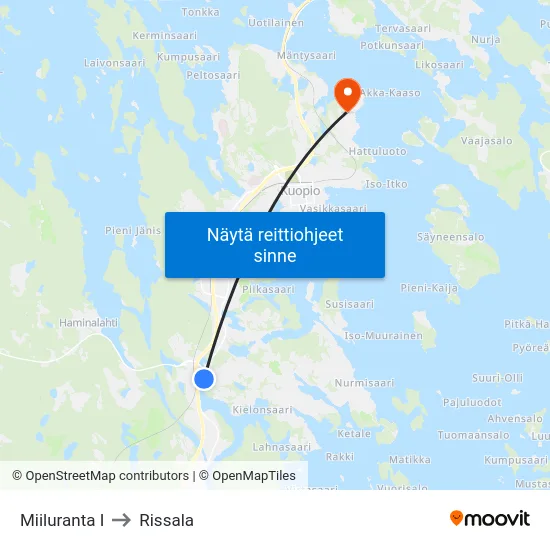 Miiluranta I to Rissala map
