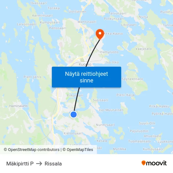 Mäkipirtti P to Rissala map