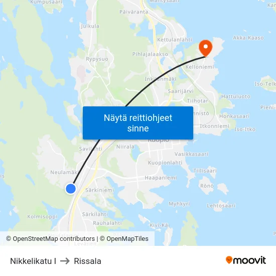 Nikkelikatu I to Rissala map