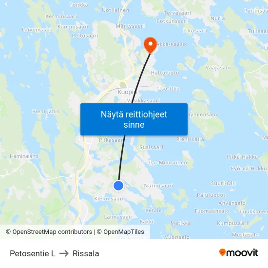 Petosentie L to Rissala map