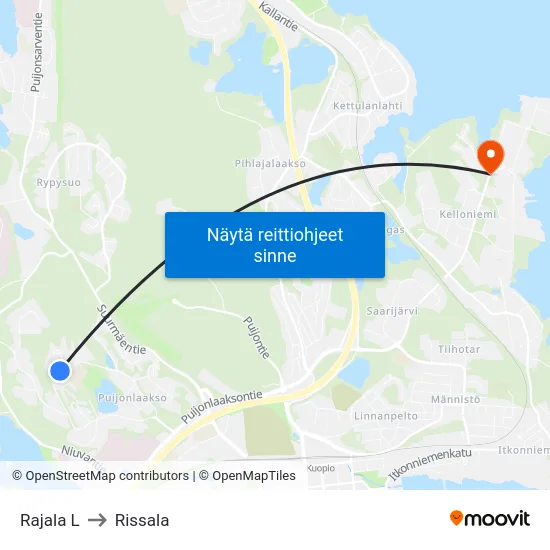 Rajala L to Rissala map