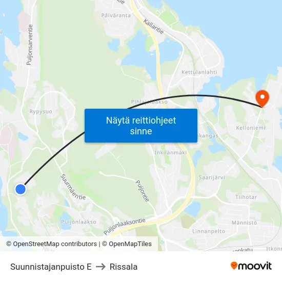 Suunnistajanpuisto E to Rissala map