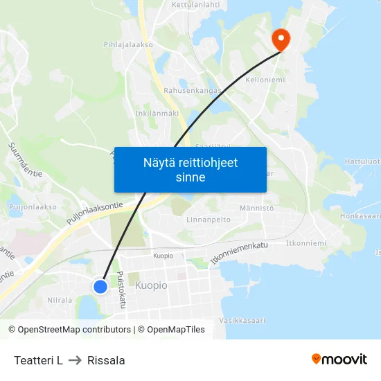 Teatteri L to Rissala map
