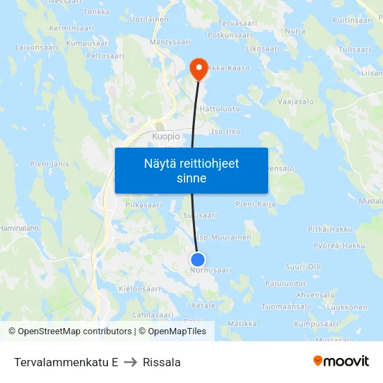 Tervalammenkatu E to Rissala map