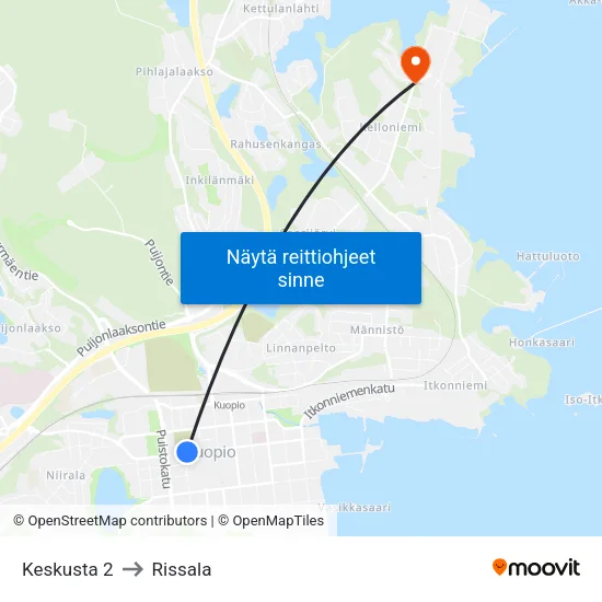 Keskusta 2 to Rissala map