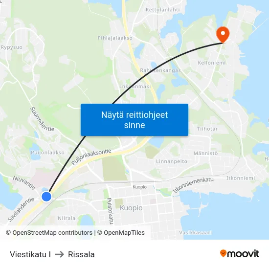 Viestikatu I to Rissala map
