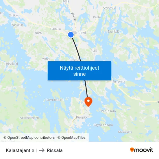 Kalastajantie I to Rissala map