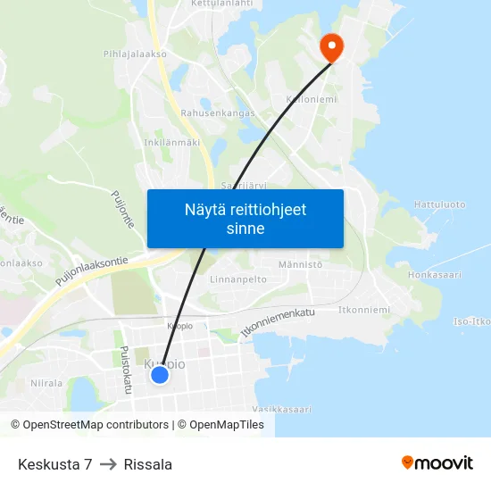 Keskusta 7 to Rissala map