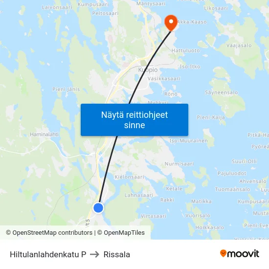 Hiltulanlahdenkatu P to Rissala map