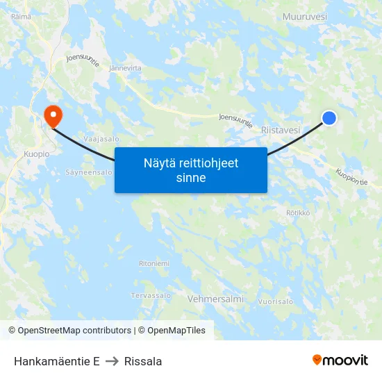 Hankamäentie  E to Rissala map