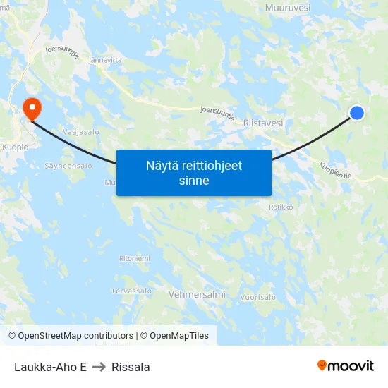 Laukka-Aho  E to Rissala map