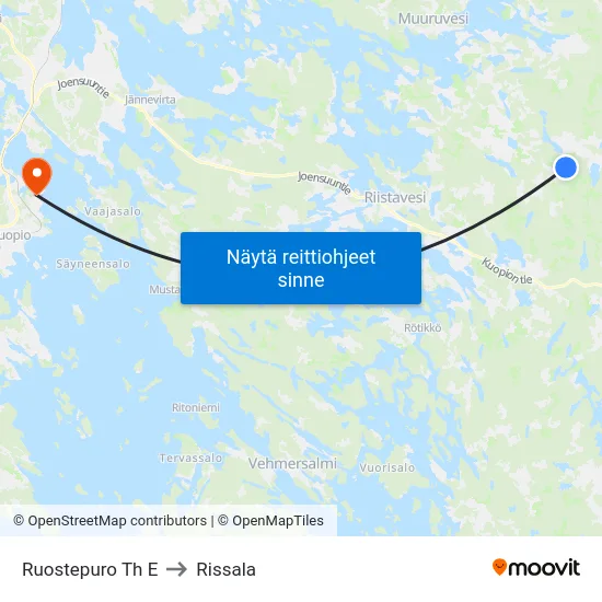 Ruostepuro Th  E to Rissala map