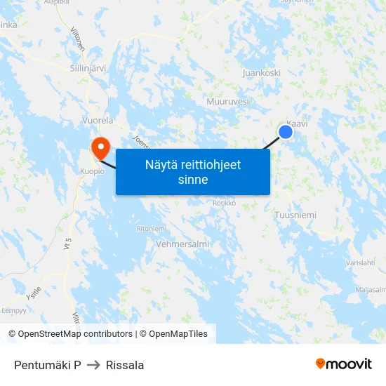 Pentumäki  P to Rissala map