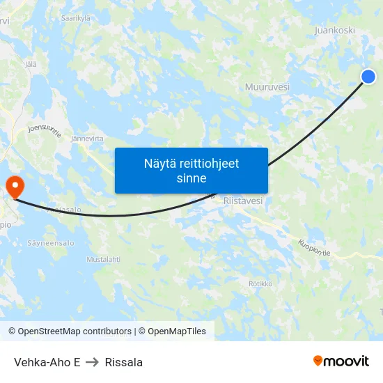 Vehka-Aho  E to Rissala map