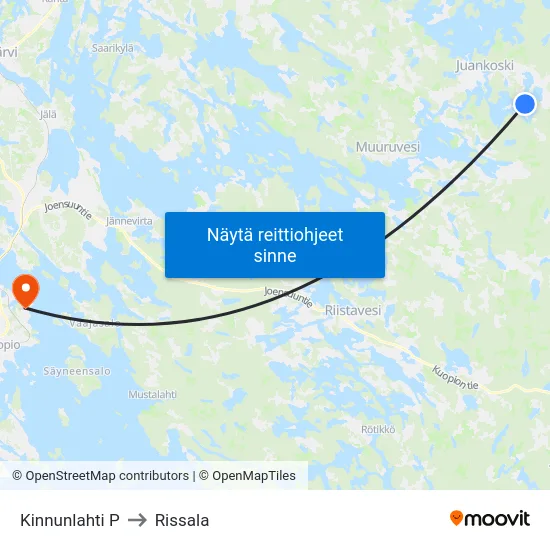 Kinnunlahti  P to Rissala map