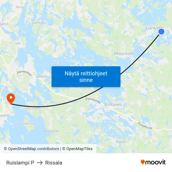 Ruislampi  P to Rissala map
