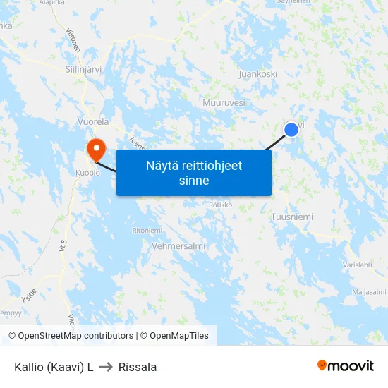 Kallio (Kaavi)  L to Rissala map