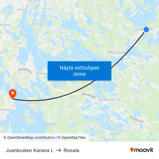 Juankosken Kanava  L to Rissala map