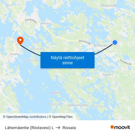 Lähemäentie (Riistavesi)  L to Rissala map