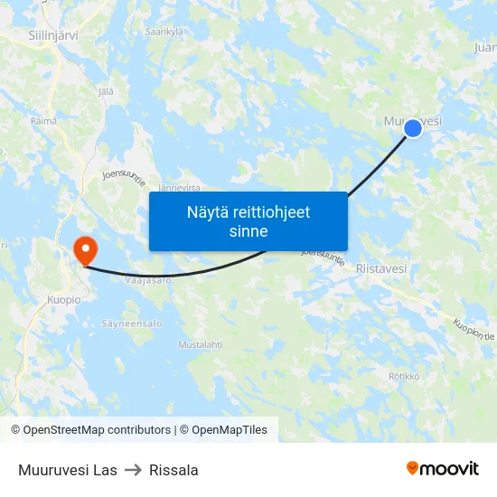 Muuruvesi  Las to Rissala map