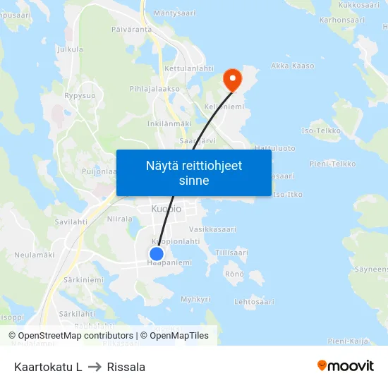 Kaartokatu L to Rissala map