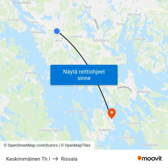 Keskimmäinen Th I to Rissala map
