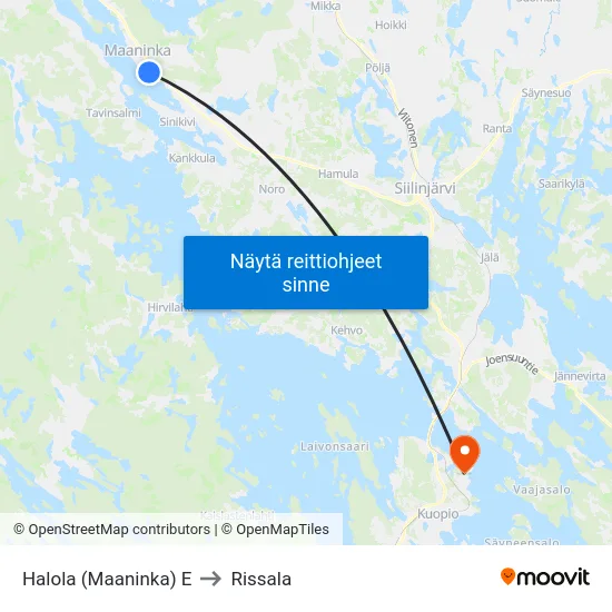 Halola (Maaninka) E to Rissala map