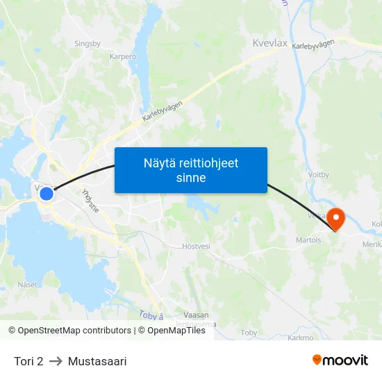 Tori 2 to Mustasaari map