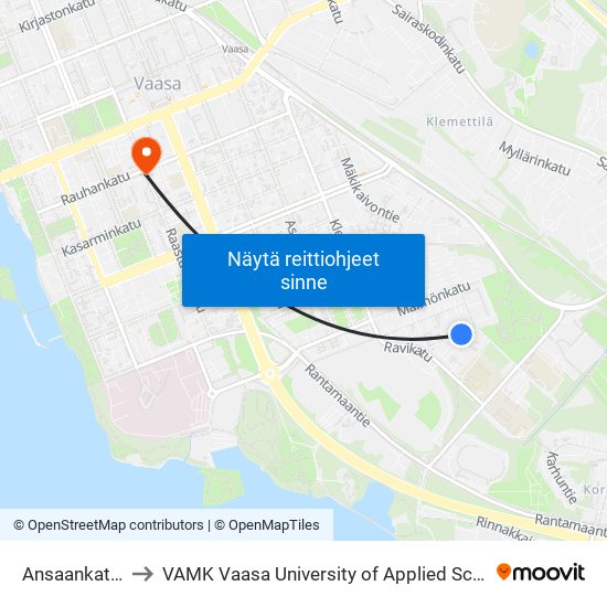 Ansaankatu 9 to VAMK Vaasa University of Applied Sciences map