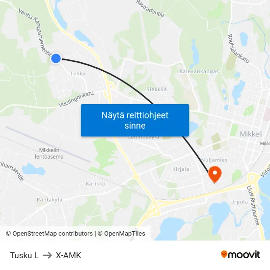 Tusku L to X-AMK map