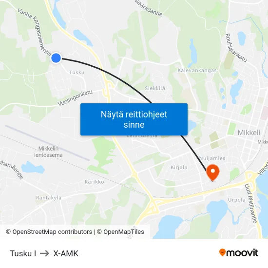Tusku I to X-AMK map