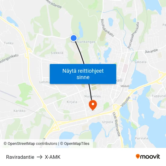 Raviradantie to X-AMK map