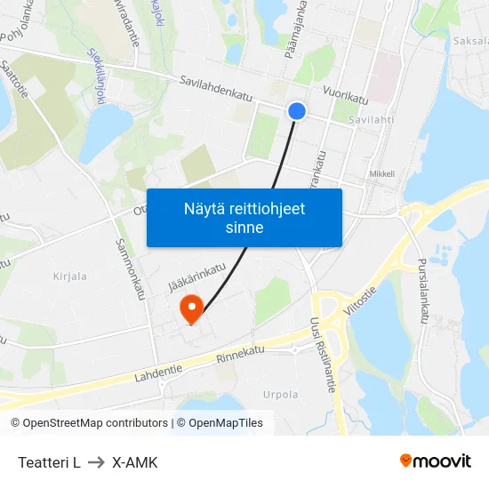 Teatteri  L to X-AMK map