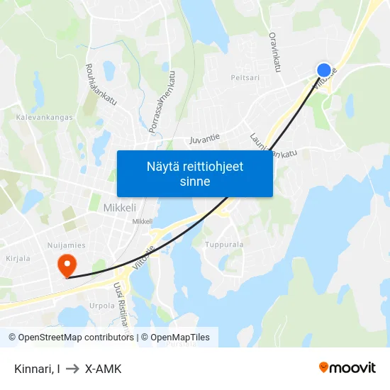 Kinnari, I to X-AMK map